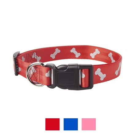 Vibrant Life Nylon/Polyester Fashion Dog Collar, Red Bones, L