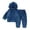 Blue, variant on Kids Toddler Boys Girls Winter Clothes Warm Fleece Hooded Pajamas Sleepwear 2 Piece Loungewear Set, Size 1-7 Years