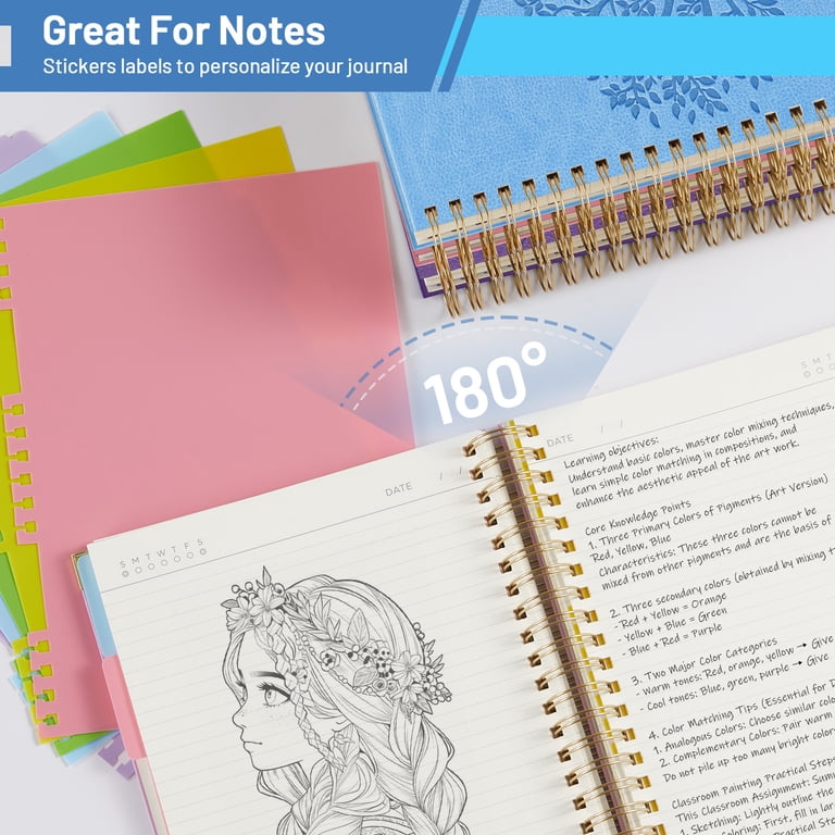5 Subject Notebook College Ruled with Removable Dividers Tabs, 8.5