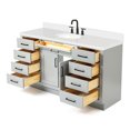 thumbnail image 4 of Ariel Hepburn 61 In. Oval Sink Vanity With White Quartz Countertop In Grey, 4 of 10