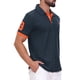 thumbnail image 4 of CAMISA POLO DE PIQUÉ PARA HOMBRES INSPIRADA EN EL DÍA DEL PADRE, CON PATTERN Y COLOR CONTRASTANTE, CAMISA DE GOLF L AZUL MARINO, 4 of 6