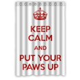 thumbnail image 1 of ARTJIA Keep Clam Theme Keep Calme And Put Your Paws Up Shower Curtain Waterproof Polyester Fabric Bathroom Curtain 48x72 inch, 1 of 1