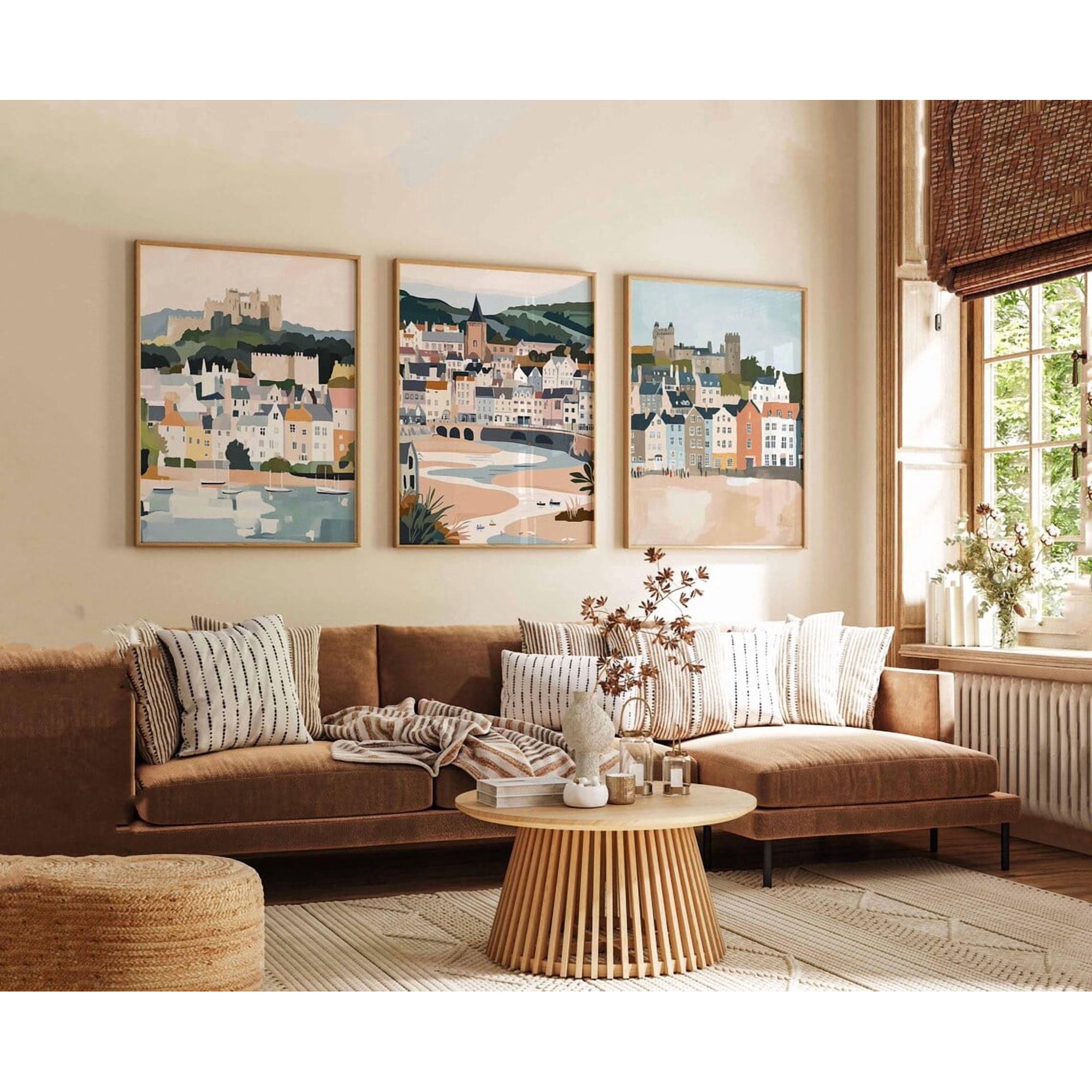 Set Of 3 Conwy Wall Art Prints Wales Travel Historic Castle Coastal Town Scenic Travel Inspired Home And Office Decor