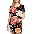 thumbnail image 1 of yoeyez Robes de Maternité pour Femmes Rose à Manches Courtes Col Rond Robe à Imprimé Floral Robes de Maternité Formelles de Fête Vêtements de Grossesse en Solde Multicolore,TG, 1 of 6