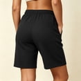 thumbnail image 6 of Womens Solid Drawstring Knit Shorts with Pockets, Elastic Waist Soft Comfy Casual Shorts, Lounge Athletic Gym Fitness, Womens Casual Wear | VerBelle,Black S, 6 of 7