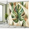 thumbnail image 4 of Ambesonne Monstera Shower Curtain, Nature Boho Scandinavian, 69"Wx84"L, Fern Green Sepia and Cocoa, 4 of 4