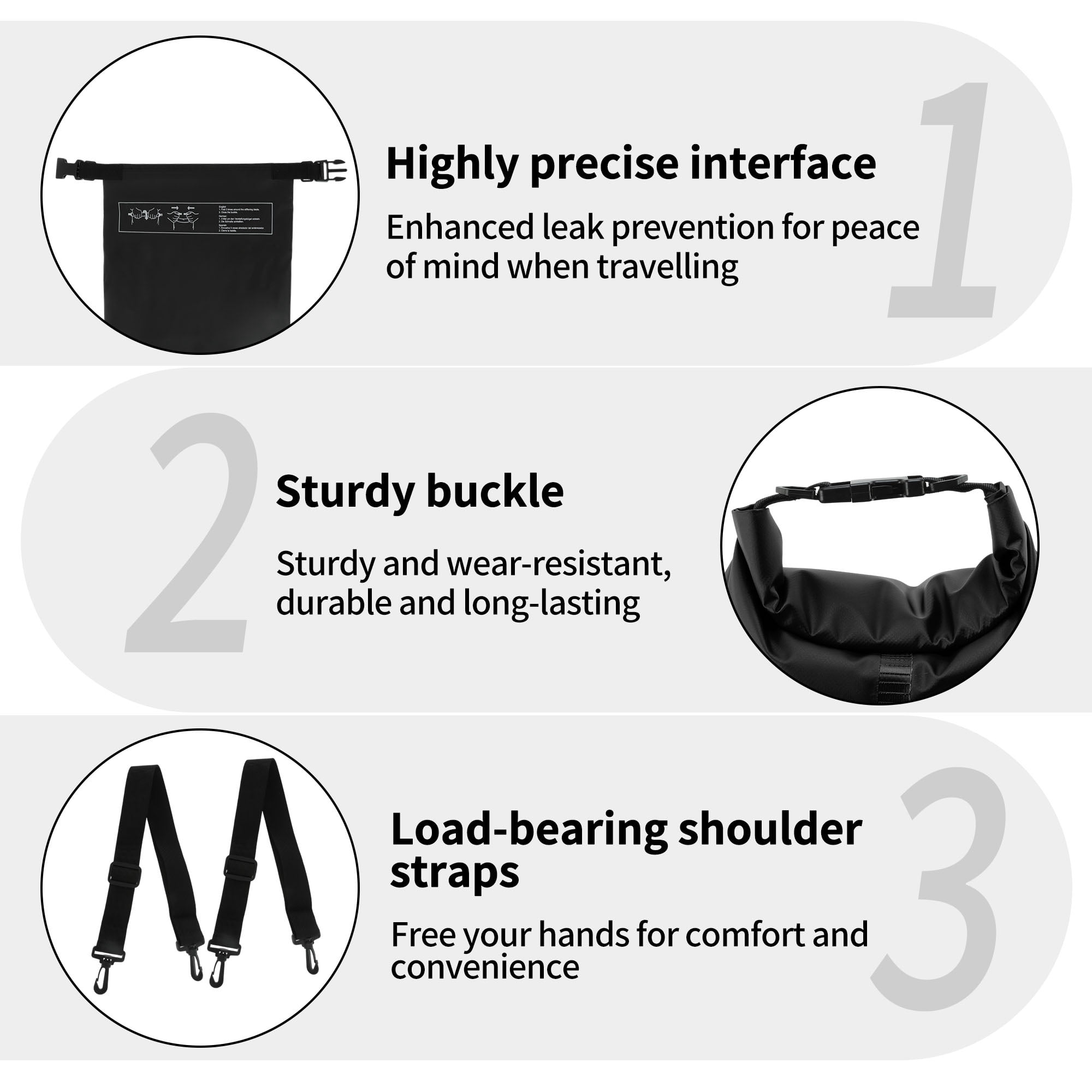 Unique Bargains Durable Waterproof Dry Bag Deep Black