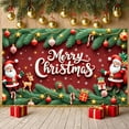thumbnail image 3 of Red Background Merry Christmas Banner Snowflake Pattern Xmas Display Christmas Ornaments Gift Boxes Christmas Backdrop for Christmas Party Holiday Decoration Indoor Celebration, 3 of 9