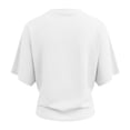 thumbnail image 4 of Rggeeun Women T-Shirts Cropped Loose Fit Plus Size Flowy Wide Short Sleeve Crew Neck Solid Color for Summer Travel Party Fashion Tee,White,Xxxxxl, 4 of 5