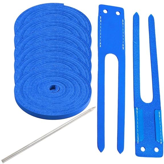 TOFL Baseball Glove Lace Kit | 6 Leather Glove Laces, a Lacing Needle, Set of Thumb & Pinky Straps | Heavy Duty Cowhide for Baseball & Softball Glove Relacing Kit | Electric Blue