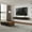 Dark Wood & Black, variant on POVISON Modern Floating TV Stand with Coffee Table, Wood Living Room Set, Black, 78.74" Media Console+ 51.18" Dark Coffee Table
