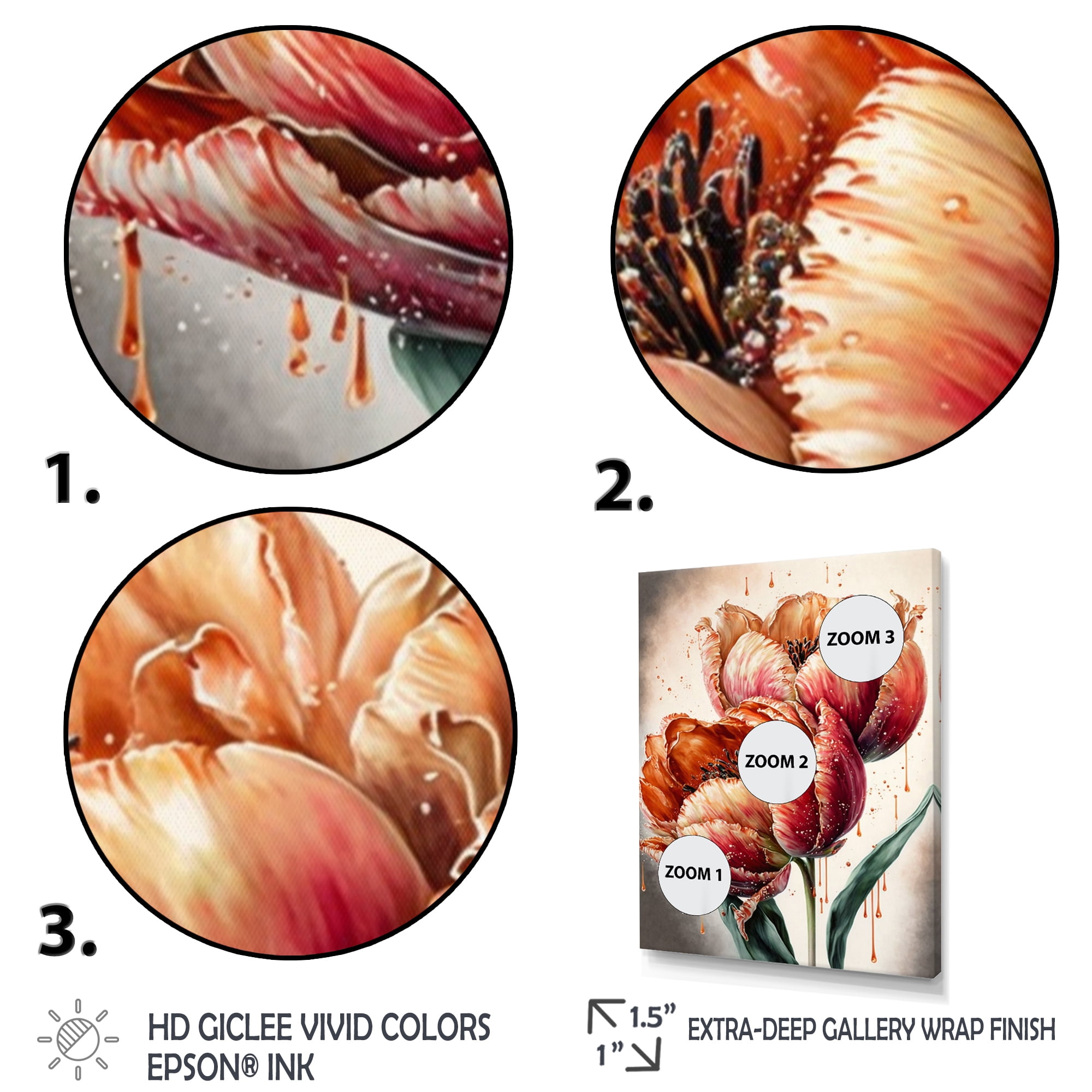Designart Blooming Red Tulip Canvas Wall Art