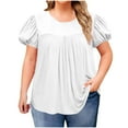 thumbnail image 2 of Neewe Womens Plus Size Crewneck T Shirts Short Sleeve Tops Casual Summer Tshirts Loose Fit Tee L-4XL, 2 of 7