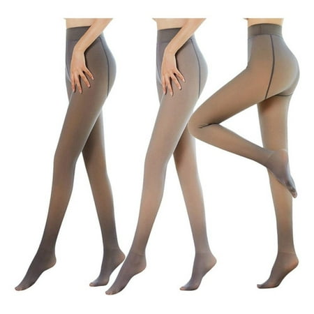 

2Pcs Sexy Ladies Elastic Winter Warm Leggings Women Fake Penetrating Flesh Penetrating Foot Socks 220g Plus Velvet Medium Thick