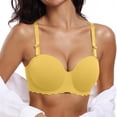 thumbnail image 3 of Byworldtasic Women's Convertible Strapless Bra Breathable Mesh Padded Push‑Up Bra Scalloped Edge Everyday Bra, 3 of 9