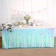 thumbnail image 2 of Efavormart 30"x9FT Metallic Foil Fringe Table Skirt, Self Adhesive Party Table Skirt - Iridescent Blue, 2 of 5