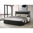 thumbnail image 2 of Marceline Wood Eastern King LED Panel Bed Black, 2 of 9