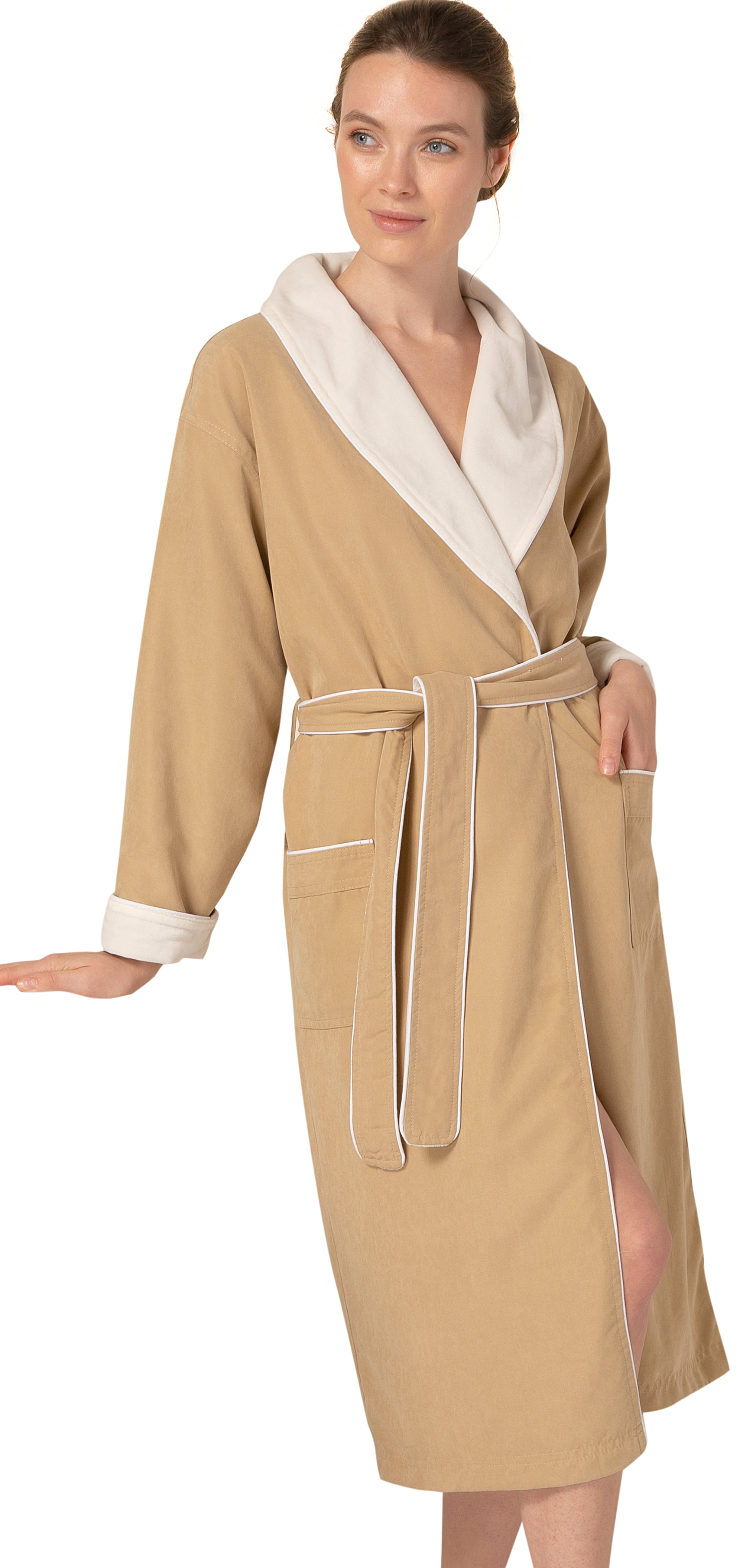 SEYANTE Plush Lined Microfiber Unisex Warm Spa Robe Luxury Hotel