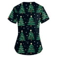 thumbnail image 3 of Garbnen Scrub Tops Christmas Nurse Women Funny Xmas Printed V Neck Short Sleeve Fall Scrub Tops Nursing Tops with Pocket S-5XL, 3 of 3
