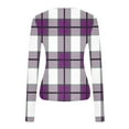 thumbnail image 5 of Women Blouses Crew Neck Solid Colors,Block Colors,Check Patterns,Stripes,Prints Long Sleeve Blouse Fashion Round Neck Casual Block Color T Shirts Pullover Daily Home Clothing Vacation,Shirt for Women, 5 of 7