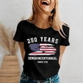thumbnail image 2 of USA 250th Anniversary Shirt Womens T Shirts Graphic Independence Days Tees Crew Neck Short Sleeve Black Top L, 2 of 5