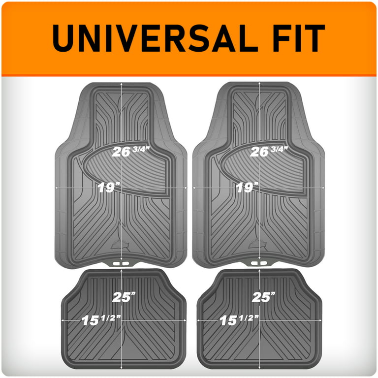 All Piece Rubber All-Season 4 Floor Trim-to-Fit Armor 78847WDC Mats Gray,