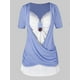 thumbnail image 1 of Tamaño más Crossover anudada Colorblock camiseta Rosegal Camisetas tallas grandes, 1 of 5