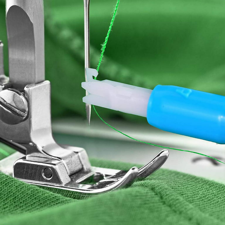 Grofry 3pcs Elderly People Automatic Sewing Machine Needle Threader Line Inserter Tool, White