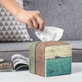 thumbnail image 5 of Goofa Hardwood Tissue Box Cover PVC Leather Tissue Holder Square Facial Tissue Case Facial Paper Organizer Dispenser for Bathroom, Vanity Countertop, 5 of 8