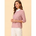 thumbnail image 3 of INSPIRE CHIC Haut pour Femmes à Manches 3/4 à Col Contrastant Rose Foncé L, 3 of 5