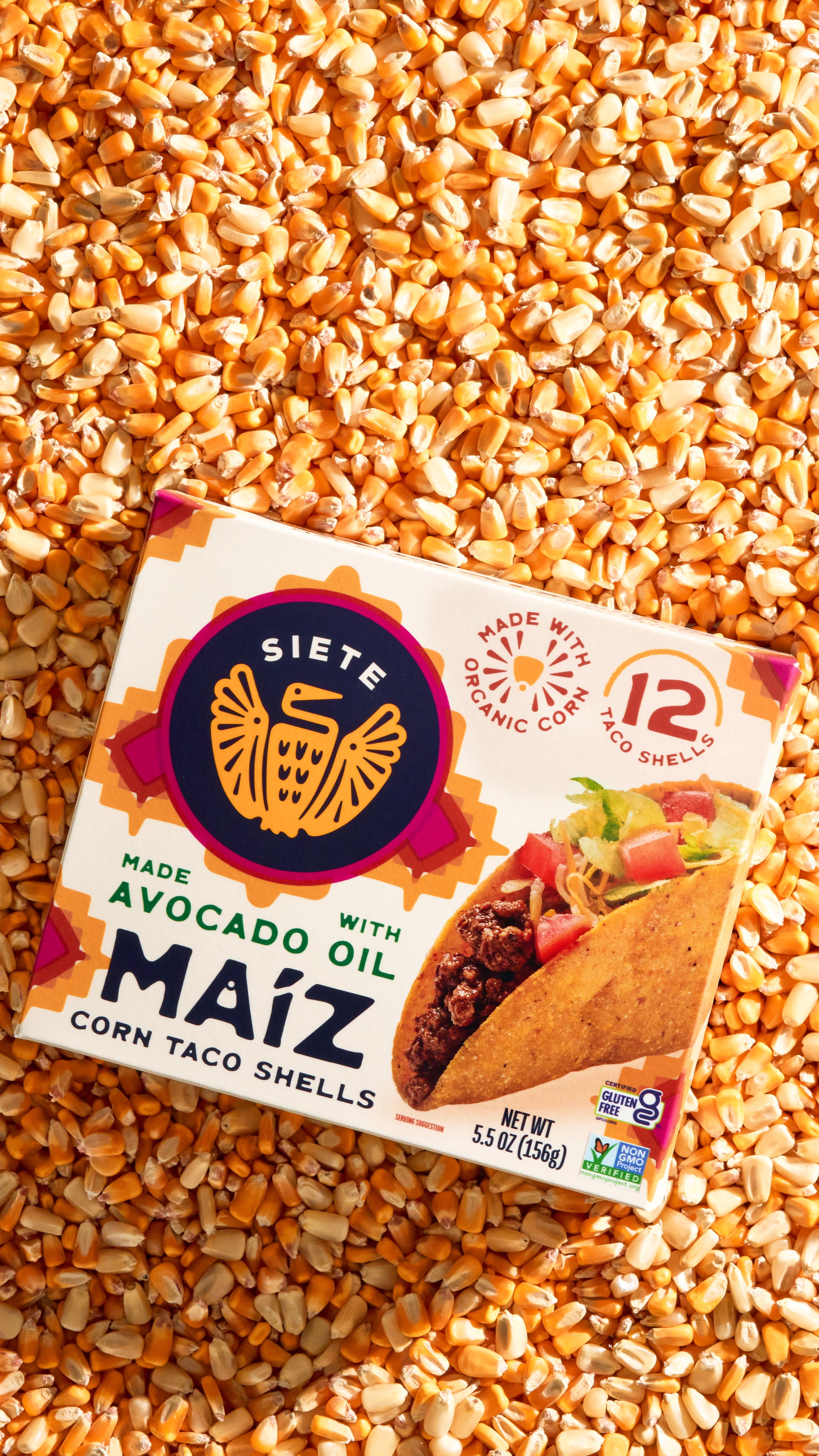 (12 pack) Siete Foods Gluten Free Maíz Corn Taco Shells 5.5 oz, 12ct