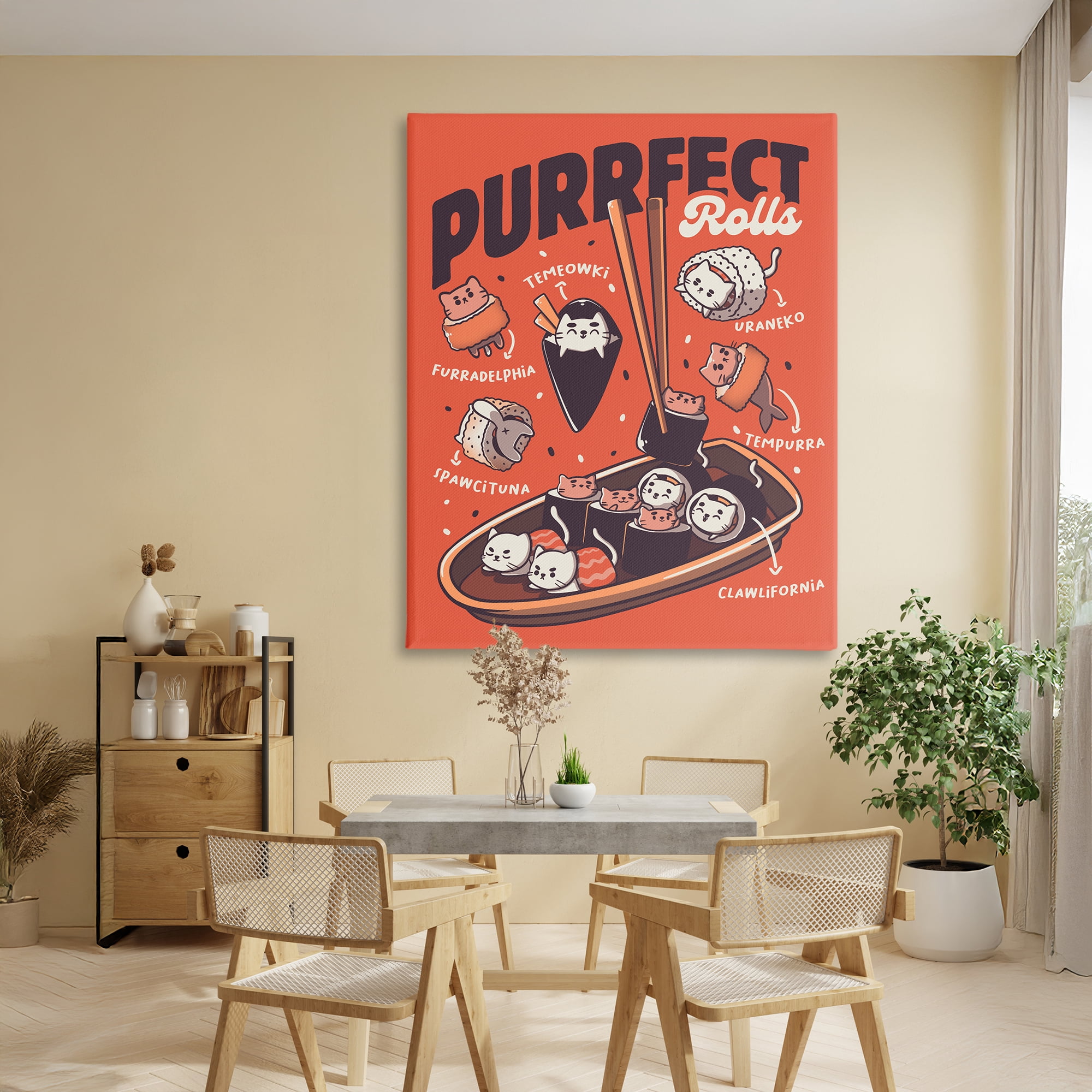 Stupell Industries Purrfect Rolls Sushi Cats Canvas Wall Art, design by Tobe Fonseca