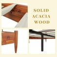 thumbnail image 3 of King Platform Bed with Solid Acacia Headboard, 12 Strong Wood Slat Support, No Box Spring Needed, Dark Walnut, 3 of 8