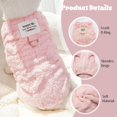 thumbnail image 2 of 2pcs Small Dog Sweaters with Leash D-Ring Fleece Warm Puppy Sweater Fall Winter Pet Coat Dog Clothes for Small Medium Dogs,Cats (Pink-Green, L(9-13lb)), 2 of 5