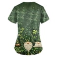 thumbnail image 3 of BDPORKAS Scrubs for Women St. Patrick's Day Nursing Uniform V-Neck Shirts Clover Print Scrub Holiday Workwear, 3 of 3