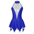 thumbnail image 3 of Kaerm Robe de Danse Lyrique pour Femmes à Col Licou Sans Manches Robes de Patinage Artistique Bleu TTG, 3 of 7