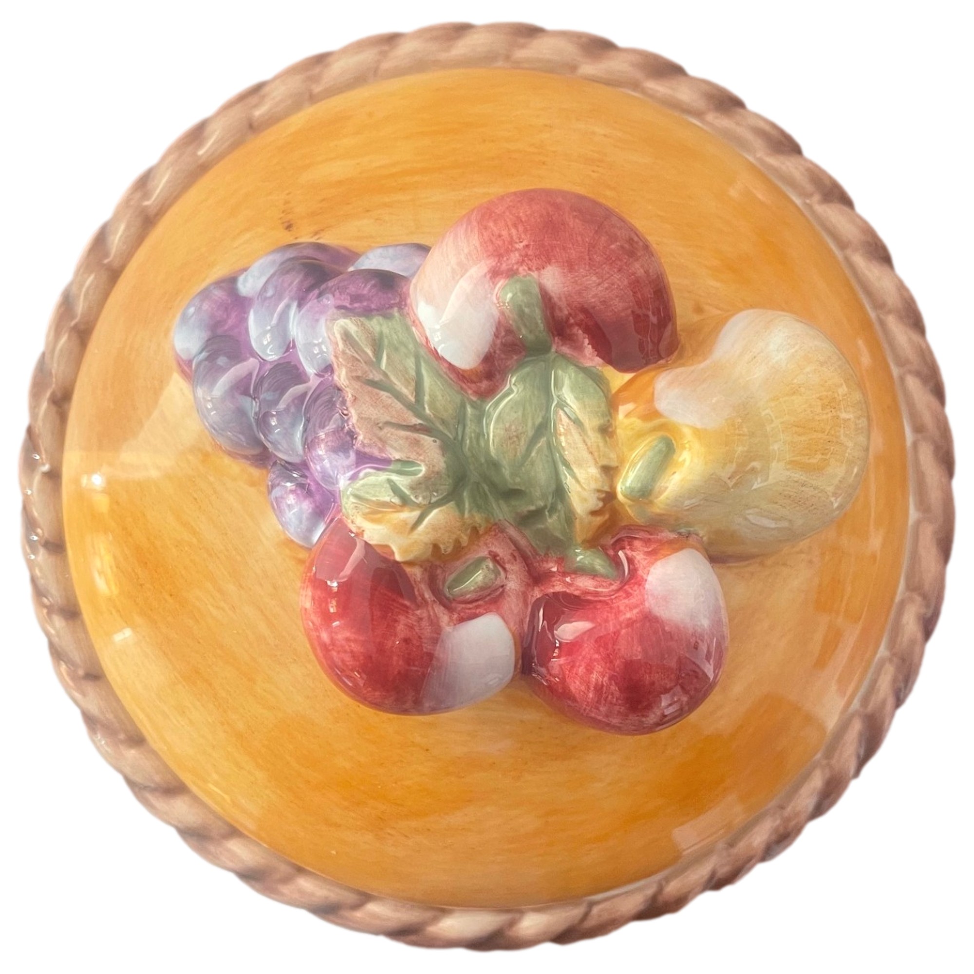 Gibson Harvest Pantry Leaf Ceramic 11" Cookie Jar, Autumn Leaves & Fruit