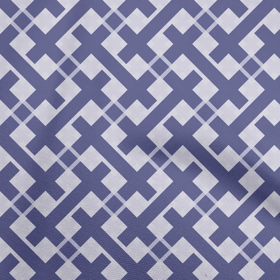 oneOone Velvet Violet Fabric Check Craft Projects Decor Fabric Printed By The Yard 58 Inch Wide