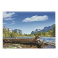 thumbnail image 1 of Yosemite Cutting Board, Yosemite Merced River El Capitan Half Dome in California National Park Waterscape, Decorative Tempered Glass Cutting and Serving Board, Large Size, Green Blue, by Ambesonne, 1 of 1
