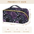 thumbnail image 4 of FORMRS Makeup Bag Travel Cosmetic Organizer for Women Fold Flat Zipper Pouch with Handle, Roses and Pearls, 4 of 8