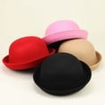 thumbnail image 4 of Wool Round Top Hat Vintage Style Performance Costume Hat Classic Fashion Accessory for Men Women Winter Wear, 4 of 7