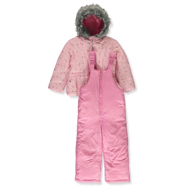 Rothschild Girls' 2Piece Dots Snowsuit Set petal pink, 2t (Toddler