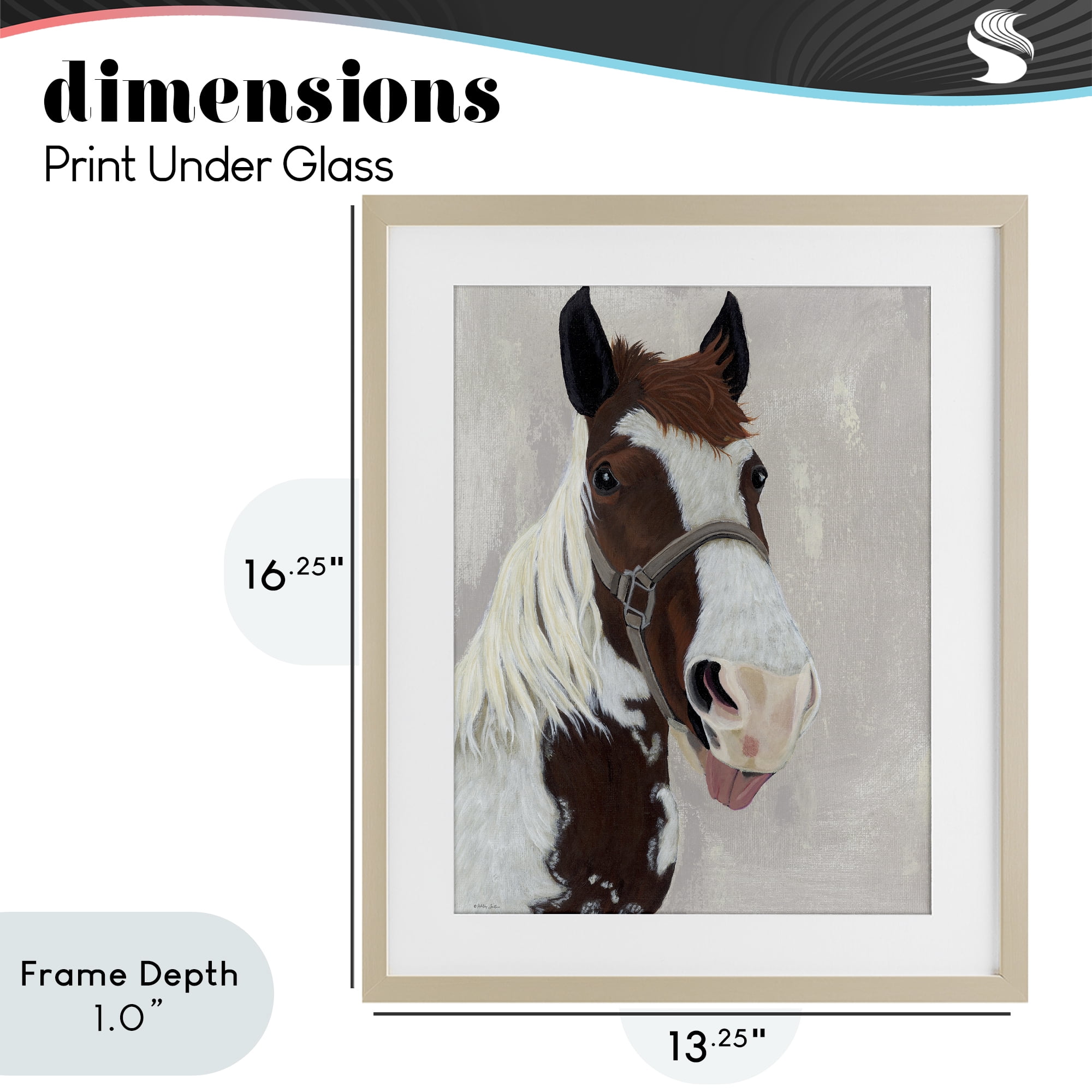 Stupell Industries Henry Horse Funny Tongue Birch Framed Print Under Glass, design by Ashley Justice