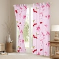 thumbnail image 3 of Homewish Kawaii Pink Bowknot Black Out Curtains, Cartoon Cherry Fruit Curtains Pack of 2 (42x63 Each), Cute Princess Style Bedroom Curtains, Black Out Curtains Room Decor, 3 of 6