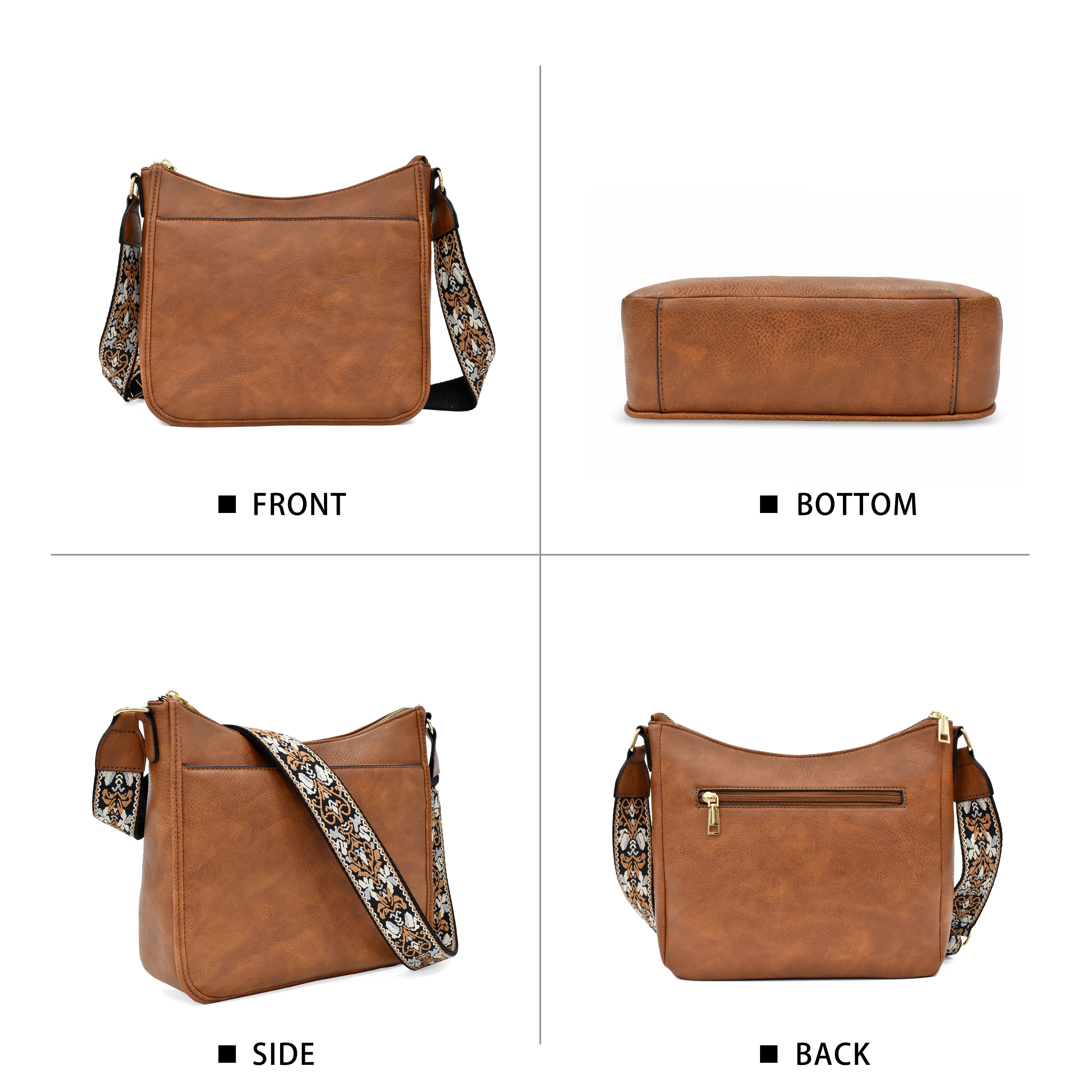 Badiya Crossbody Bags for Women Trendy Vegan Leather Hobo Handbags With Adjustable Strap Shoulder Bucket Bags