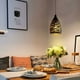 thumbnail image 2 of Lámpara colgante industrial hueca tallada, moderna lámpara colgante LED, lámpara de techo con jaula de metal, pantalla negra, lámpara E27 para sala de estar, cocina, pasillo, restaurante, loft,, 2 of 5