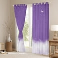 thumbnail image 2 of jejeloiu Starry Sky Clouds Black Out Curtains,Outer Space Galaxy Theme Curtains Pack of 2 (42x63 Each),Purple White Ombre Bedroom Curtains For Girls,Super Cozy Room Decor, 2 of 5