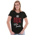 thumbnail image 3 of Funny Keep Calm Kill A Zombie Meme Womens Fitted Plus Size Graphic Tee Brisco Brands 3X, 3 of 5