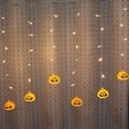 thumbnail image 1 of Cadena De Cortina Led De Luz De Calabaza De Halloween Luz De Fantasma De Halloween 3D Para Decoración De Fiesta De Halloween Methold HA039817-01, 1 of 6
