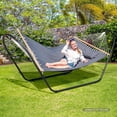 thumbnail image 2 of SUNCREAT Universal Steel Outdoor Hammock Stand Only, Heavy Duty, Weather-Resistant Hammock Stand for Outside, Fits 9.5 to 14 Feet Long Hammock, 475-Pound Capacity, Patent Pending, Black, 2 of 8